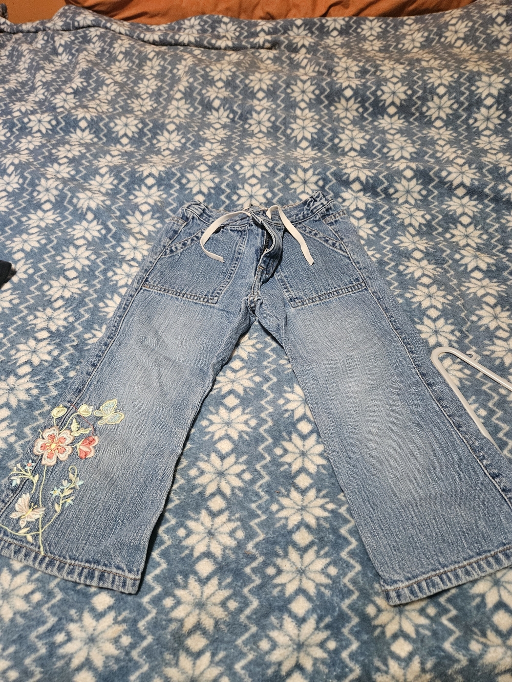 GAP Light Blue Denim Jeans with Floral Embroidery